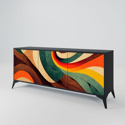 Credenza a 3 ante COLORFUL STRANDS in finitura nera
