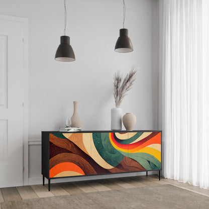 Credenza a 3 ante COLORFUL STRANDS in finitura nera
