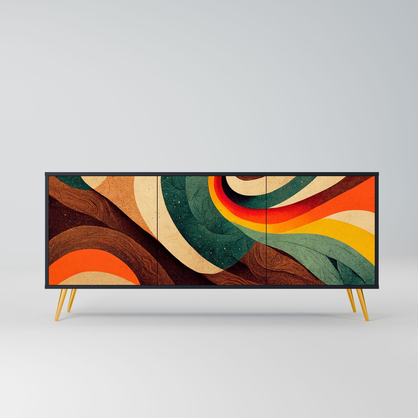 Credenza a 3 ante COLORFUL STRANDS in finitura nera