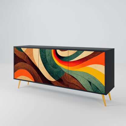 Credenza a 3 ante COLORFUL STRANDS in finitura nera
