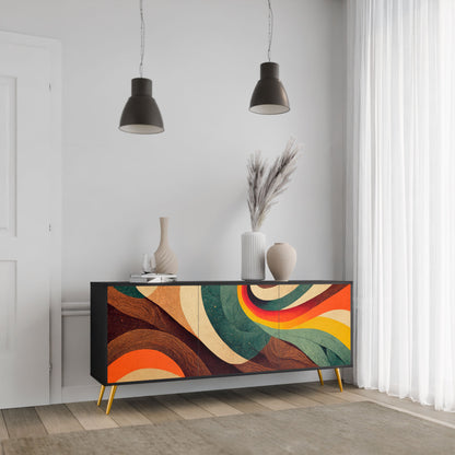 Credenza a 3 ante COLORFUL STRANDS in finitura nera