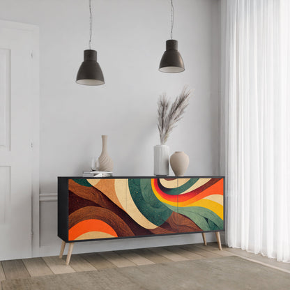 Credenza a 3 ante COLORFUL STRANDS in finitura nera