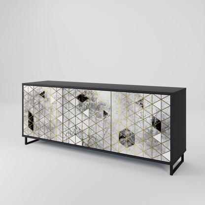 Credenza ASHEN ARIA a 3 ante in finitura nera