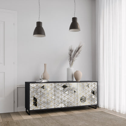 Credenza ASHEN ARIA a 3 ante in finitura nera
