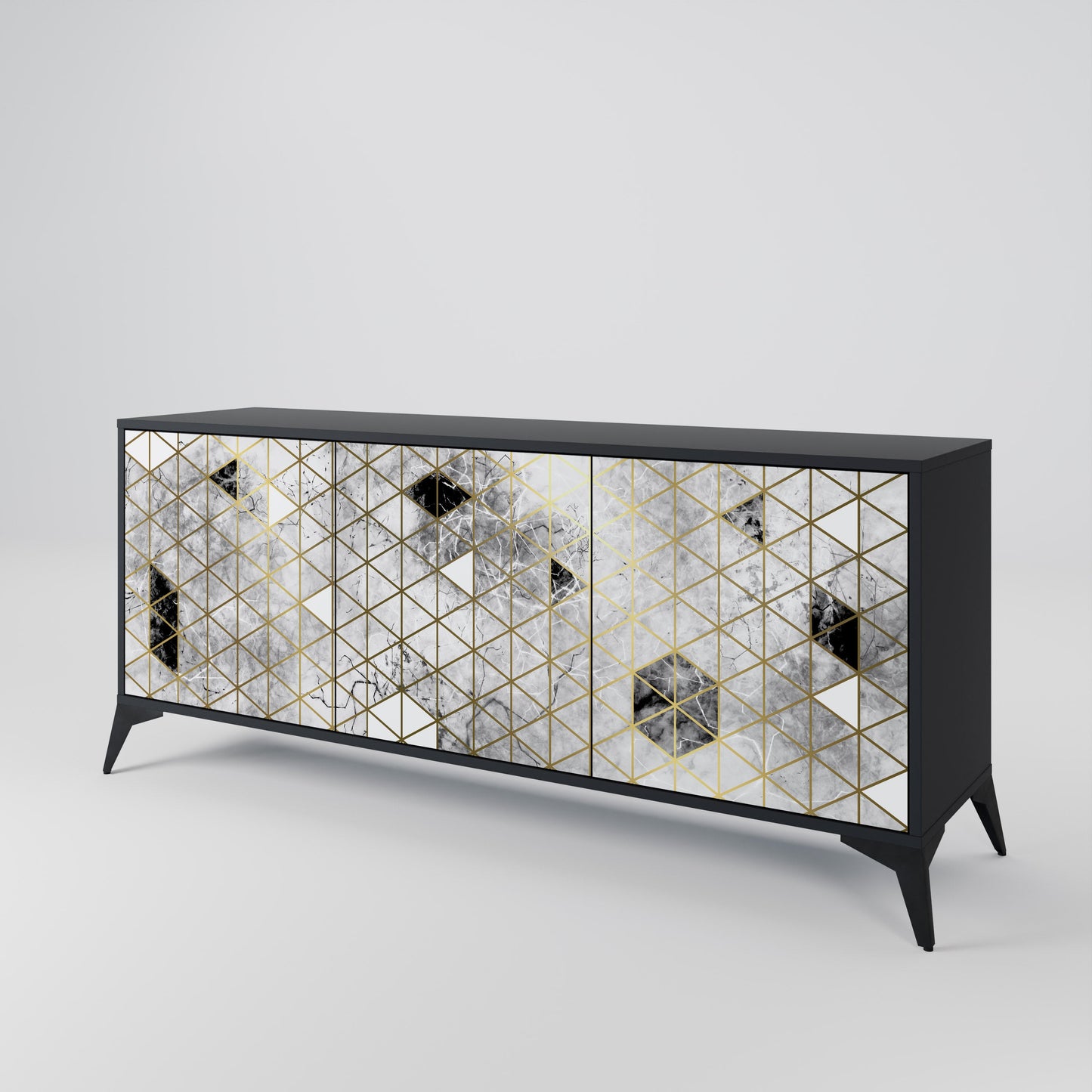 Credenza ASHEN ARIA a 3 ante in finitura nera