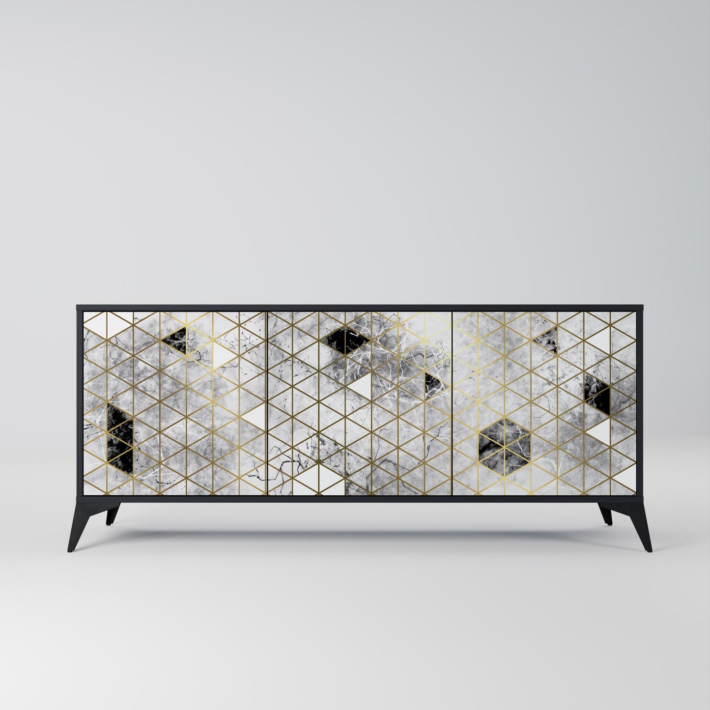 Credenza ASHEN ARIA a 3 ante in finitura nera