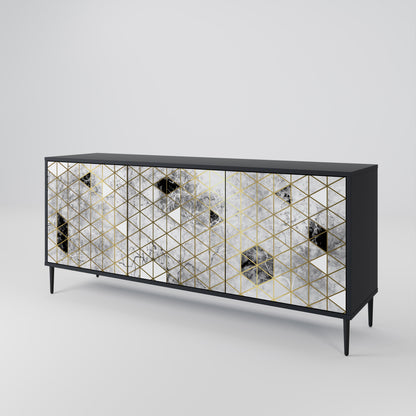 Credenza ASHEN ARIA a 3 ante in finitura nera