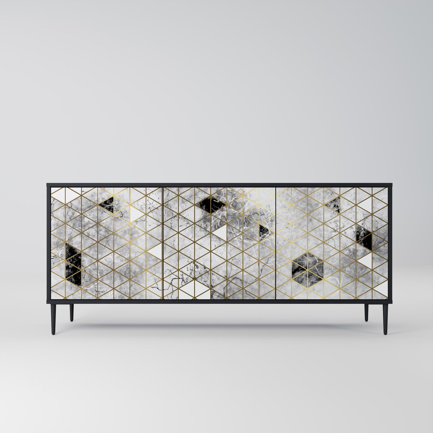 Credenza ASHEN ARIA a 3 ante in finitura nera