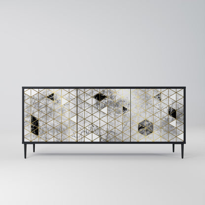 Credenza ASHEN ARIA a 3 ante in finitura nera