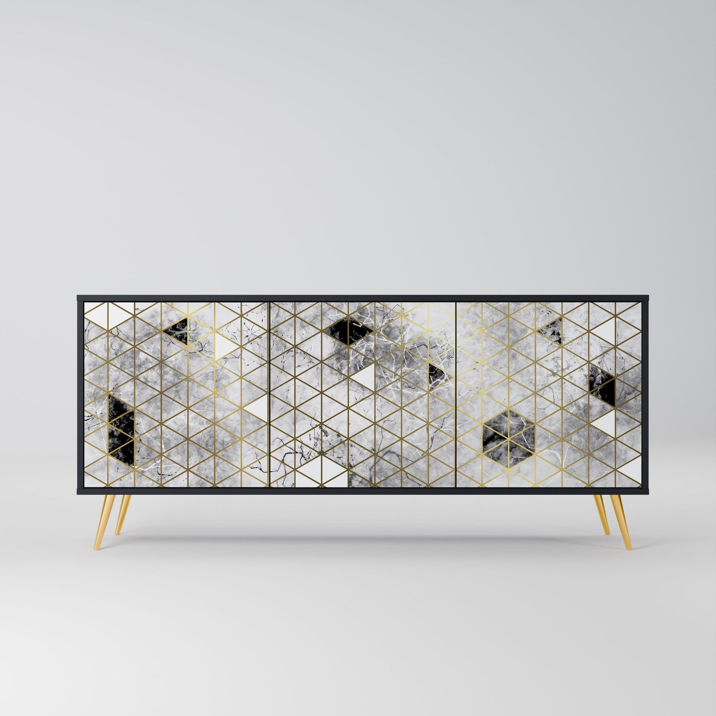Credenza ASHEN ARIA a 3 ante in finitura nera