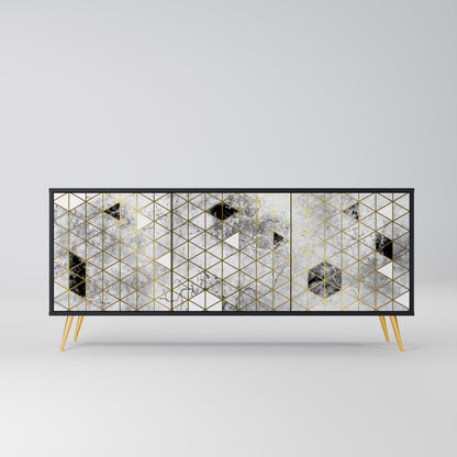 Credenza ASHEN ARIA a 3 ante in finitura nera