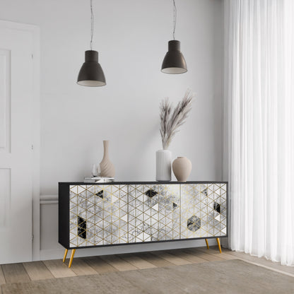 Credenza ASHEN ARIA a 3 ante in finitura nera