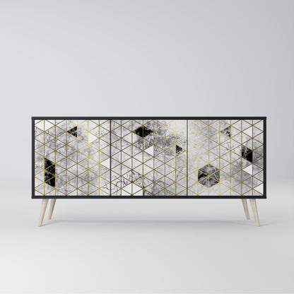 Credenza ASHEN ARIA a 3 ante in finitura nera