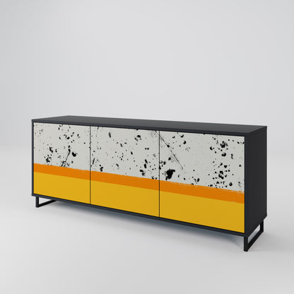 Credenza a 3 ante DYED BY ORANGE in finitura nera