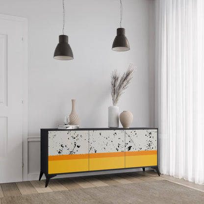 Credenza a 3 ante DYED BY ORANGE in finitura nera