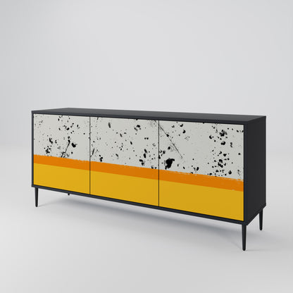Credenza a 3 ante DYED BY ORANGE in finitura nera