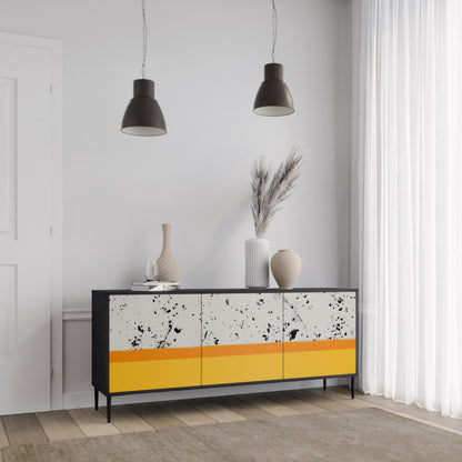 Credenza a 3 ante DYED BY ORANGE in finitura nera