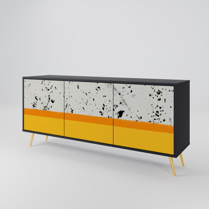 Credenza a 3 ante DYED BY ORANGE in finitura nera