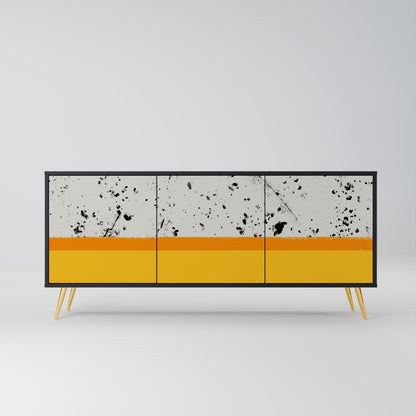 Credenza a 3 ante DYED BY ORANGE in finitura nera