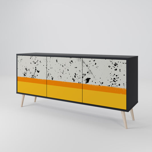 Credenza a 3 ante DYED BY ORANGE in finitura nera