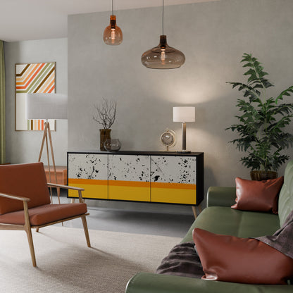Credenza a 3 ante DYED BY ORANGE in finitura nera