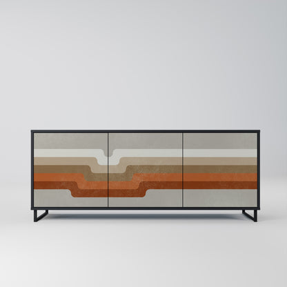 Credenza a 3 ante PECULIAR TRAIL in finitura nera