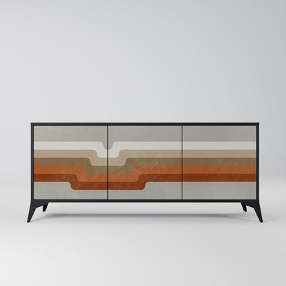 Credenza a 3 ante PECULIAR TRAIL in finitura nera
