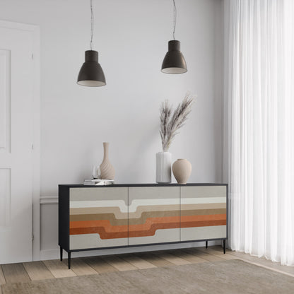Credenza a 3 ante PECULIAR TRAIL in finitura nera