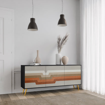 Credenza a 3 ante PECULIAR TRAIL in finitura nera