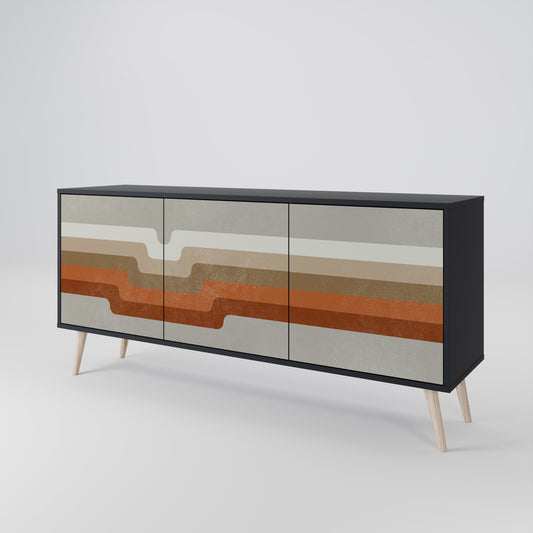Credenza a 3 ante PECULIAR TRAIL in finitura nera