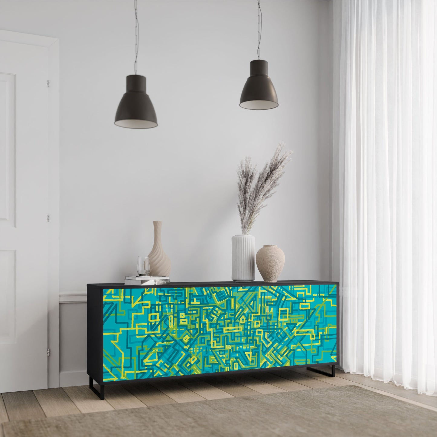 Credenza a 3 ante NOSTALGIC MEMORIES in finitura nera