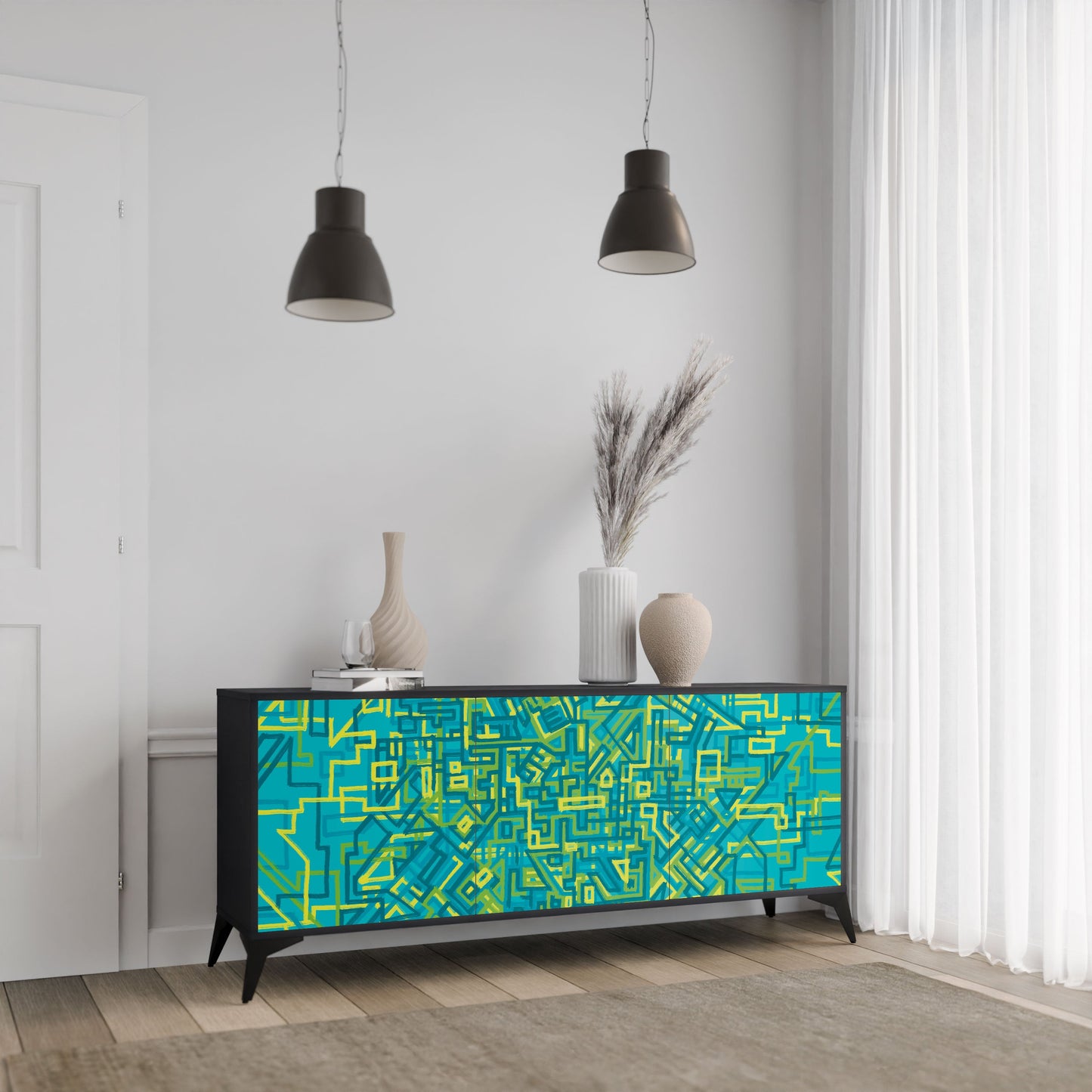 Credenza a 3 ante NOSTALGIC MEMORIES in finitura nera