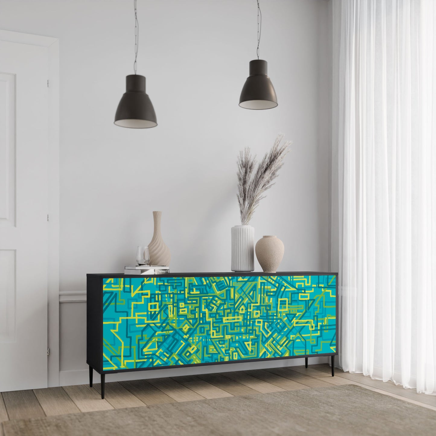 Credenza a 3 ante NOSTALGIC MEMORIES in finitura nera
