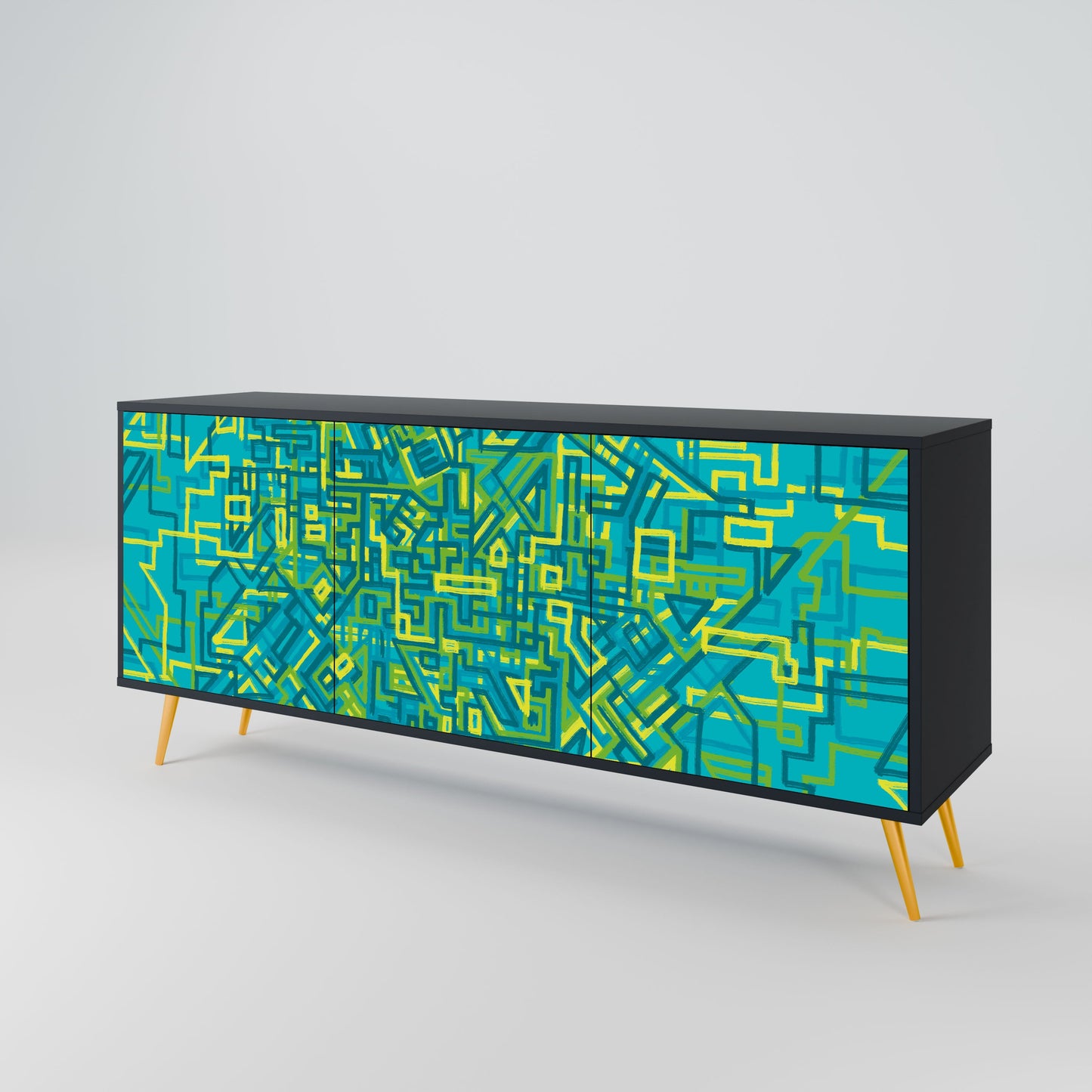 Credenza a 3 ante NOSTALGIC MEMORIES in finitura nera