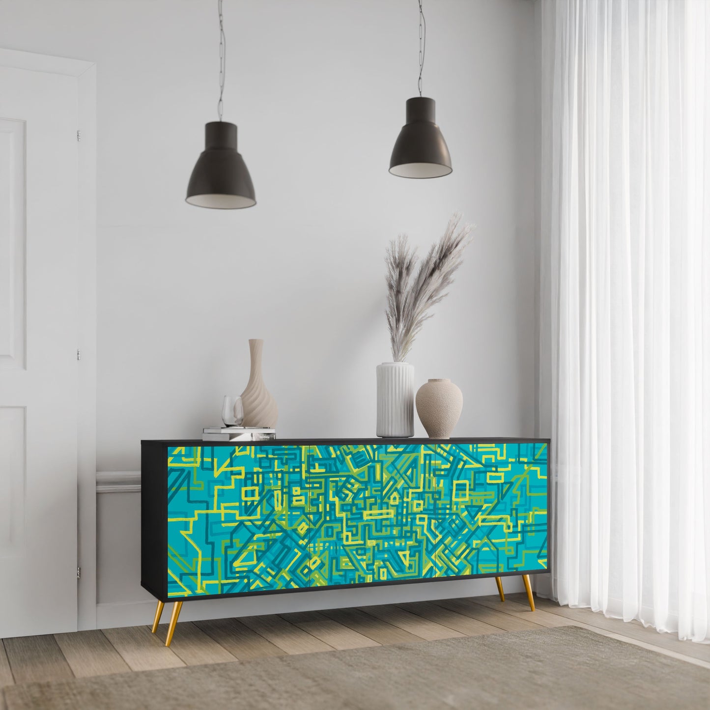 Credenza a 3 ante NOSTALGIC MEMORIES in finitura nera