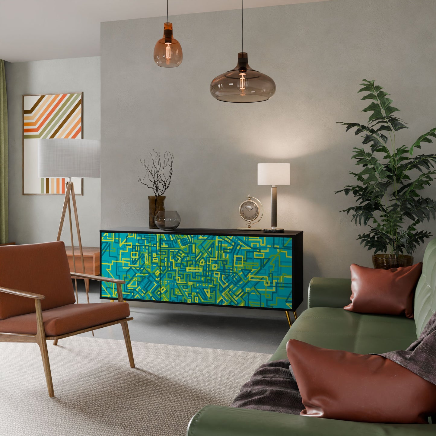 Credenza a 3 ante NOSTALGIC MEMORIES in finitura nera