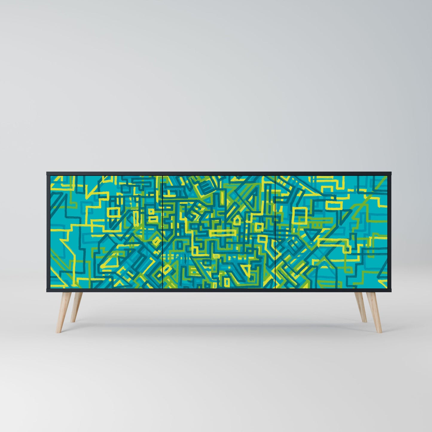 Credenza a 3 ante NOSTALGIC MEMORIES in finitura nera