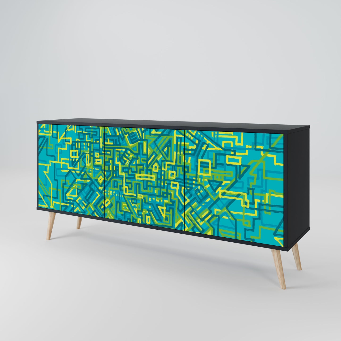 Credenza a 3 ante NOSTALGIC MEMORIES in finitura nera