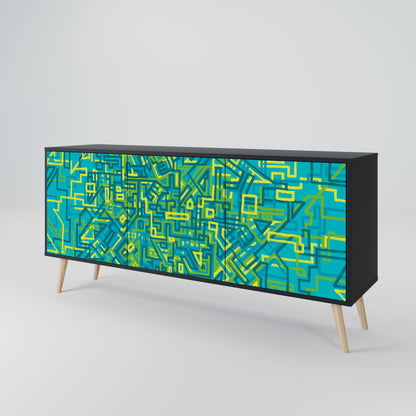Credenza a 3 ante NOSTALGIC MEMORIES in finitura nera