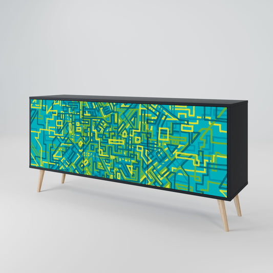 Credenza a 3 ante NOSTALGIC MEMORIES in finitura nera