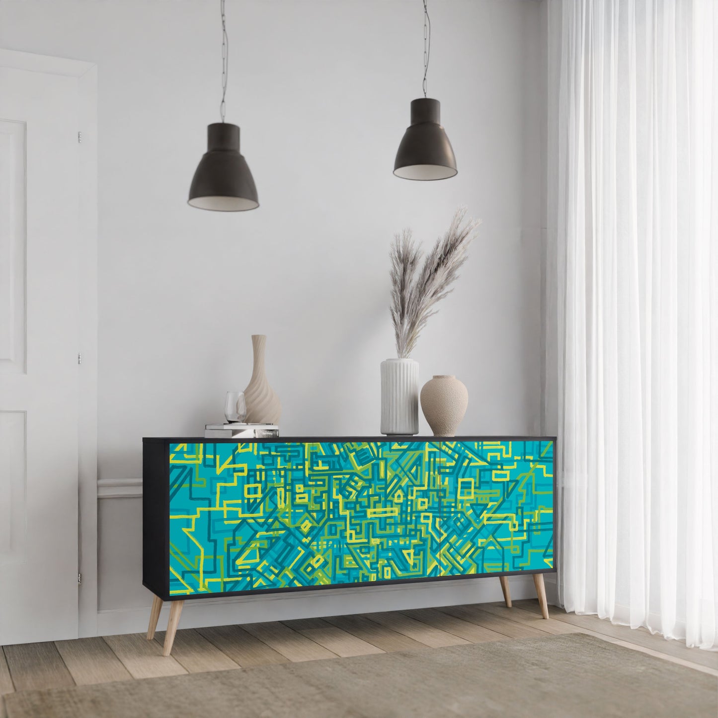 Credenza a 3 ante NOSTALGIC MEMORIES in finitura nera