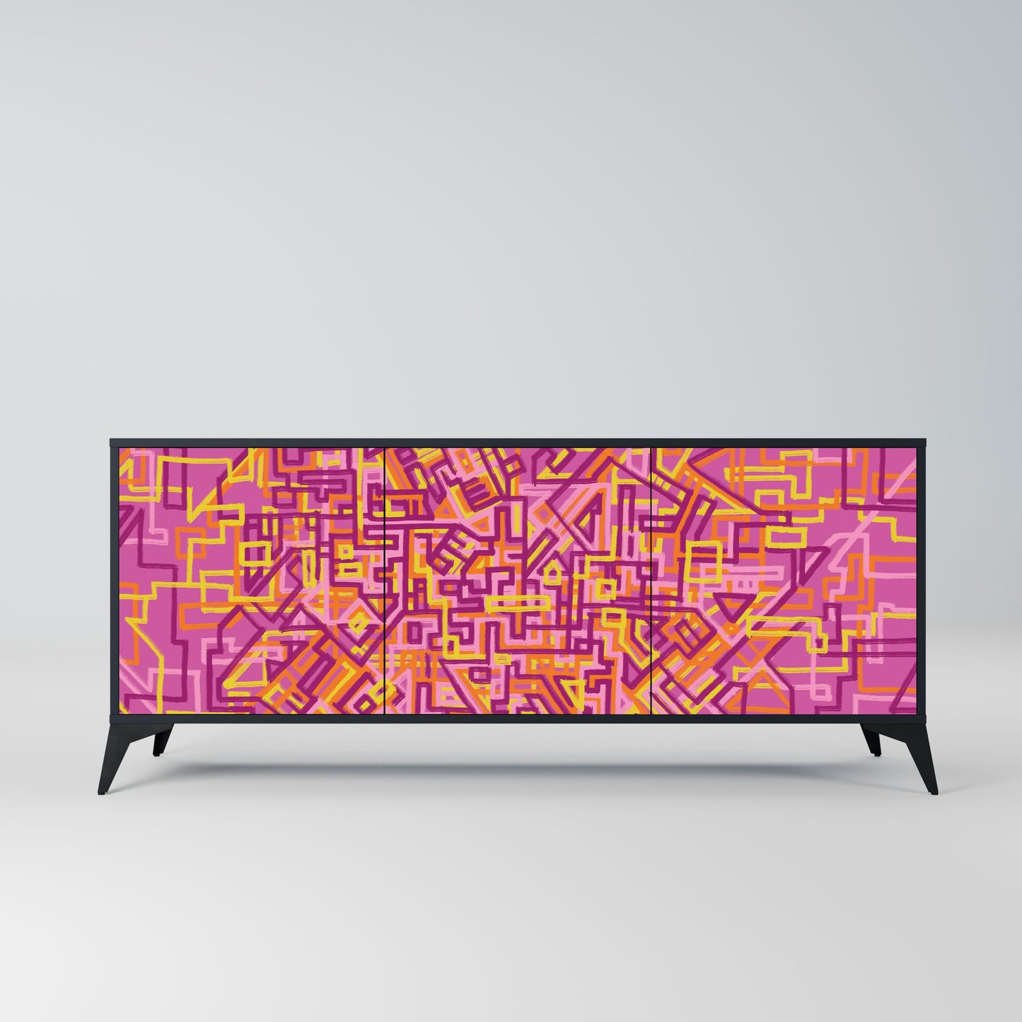 Credenza a 3 ante LOVELY MEMORIES in finitura nera