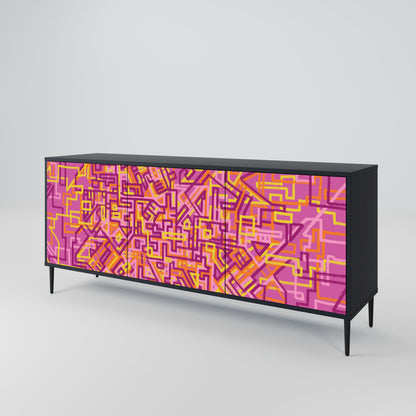 Credenza a 3 ante LOVELY MEMORIES in finitura nera