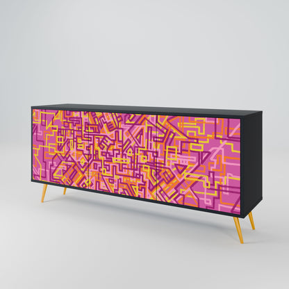 Credenza a 3 ante LOVELY MEMORIES in finitura nera