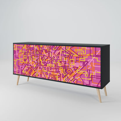 Credenza a 3 ante LOVELY MEMORIES in finitura nera