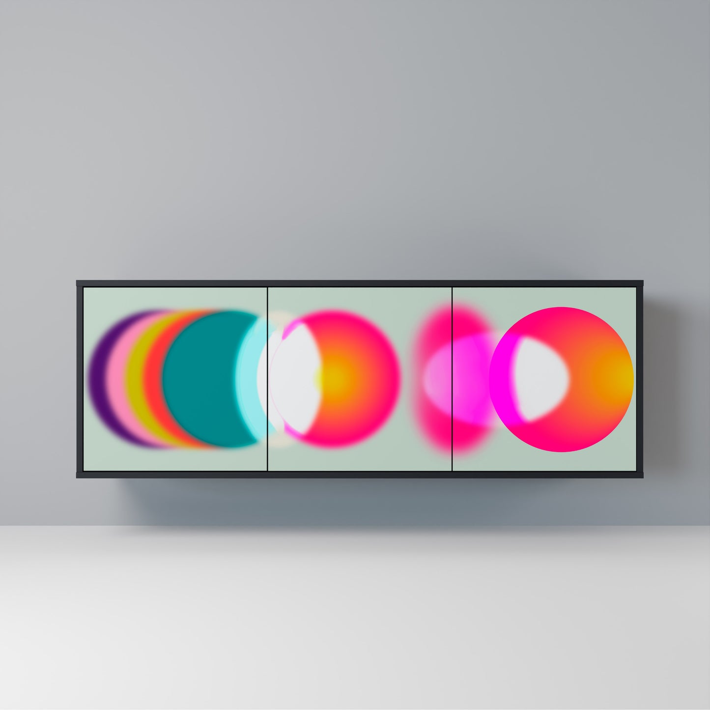 SYMPHONY OF COLORS Madia a 3 Ante in Finitura Nera
