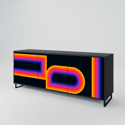 Credenza a 3 ante BLINDED BY THE LIGHTS in finitura nera