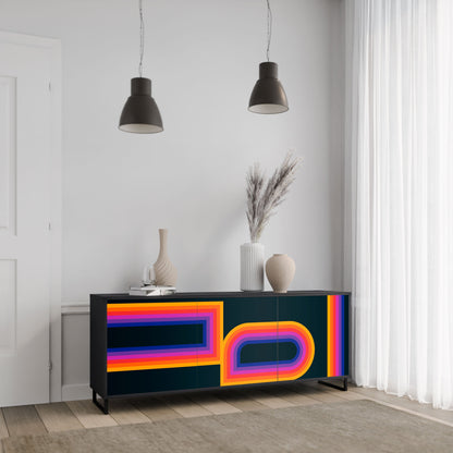 Credenza a 3 ante BLINDED BY THE LIGHTS in finitura nera
