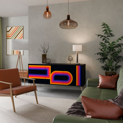 Credenza a 3 ante BLINDED BY THE LIGHTS in finitura nera