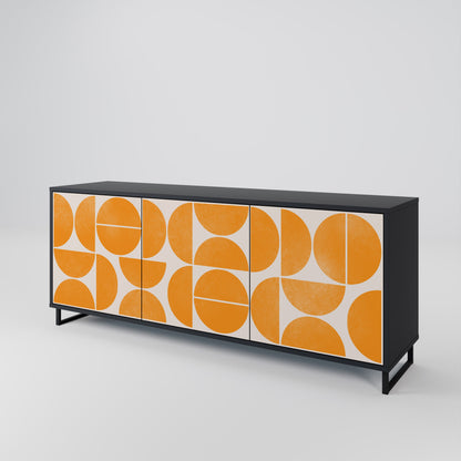 Credenza a 3 ante RECURRING DREAMS in finitura nera